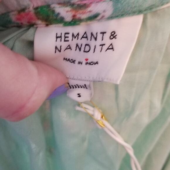 NWT Hemant & Nandita Hera Mini Dress in Mint Macaron - Picture 7 of 9